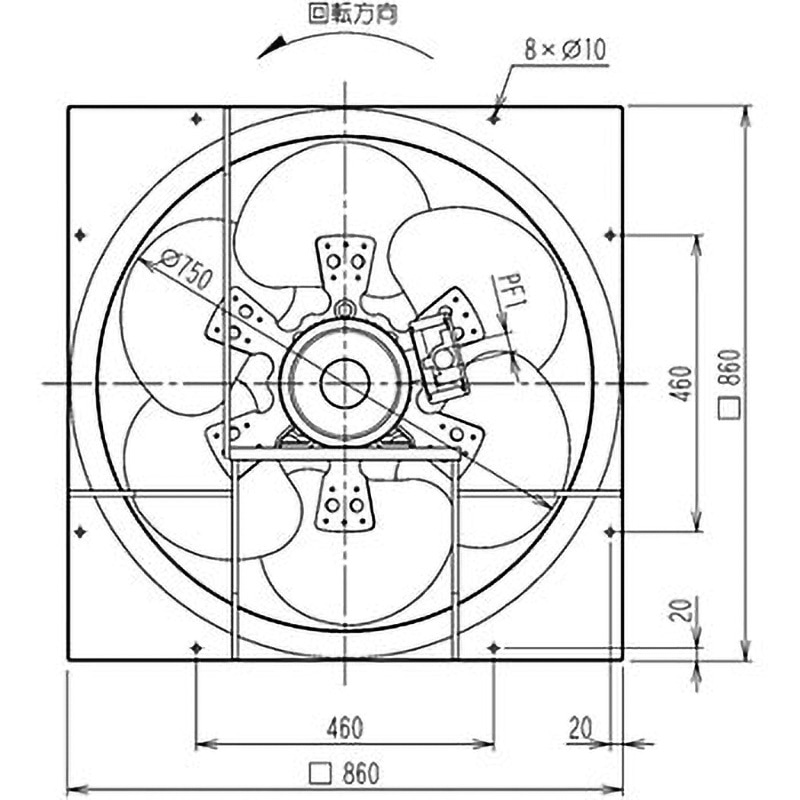 SCF-75D2 有圧換気扇 スイデン 三相200V   SCF-75D2