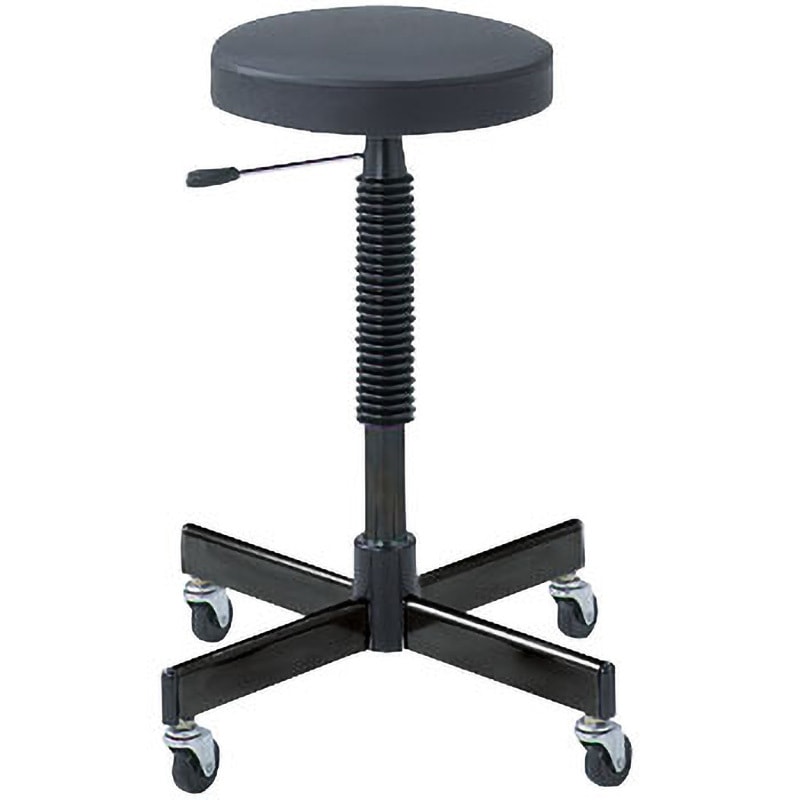 L-60GC 作業用チェア 黒 TRUSCO キャスターあり ビニールレザー