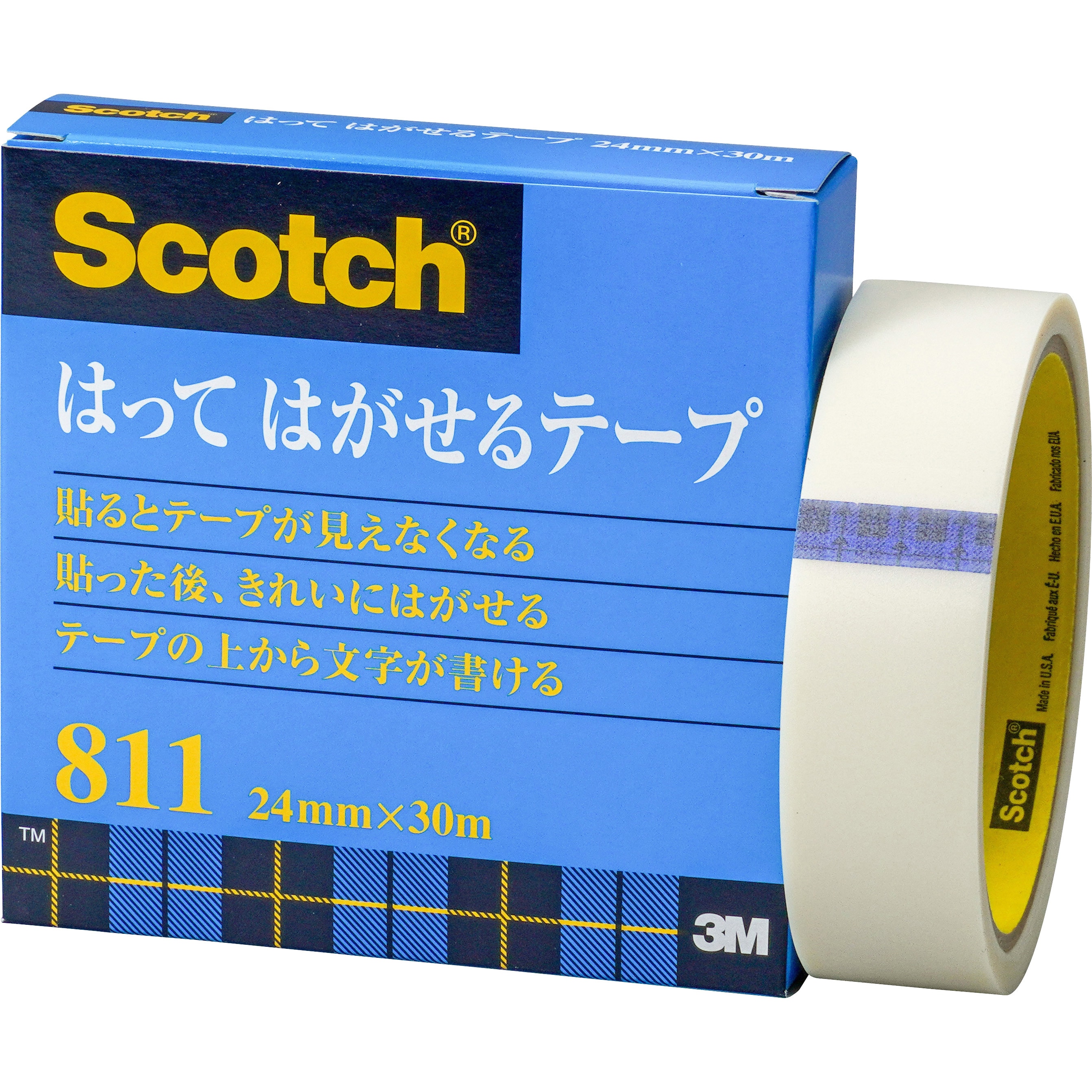 未使用品 3M 243J Plus マスキングテープ 40mm×18M 3巻入 1包