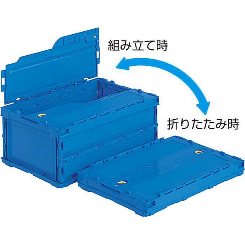 55855000BL504 ペタンコ  フタ付 サンコー(三甲) 嵌合商品マドコン HBC-51B-D ブルー色 容量34.1L 種別558550-00 フタのあり 1セット(5個)