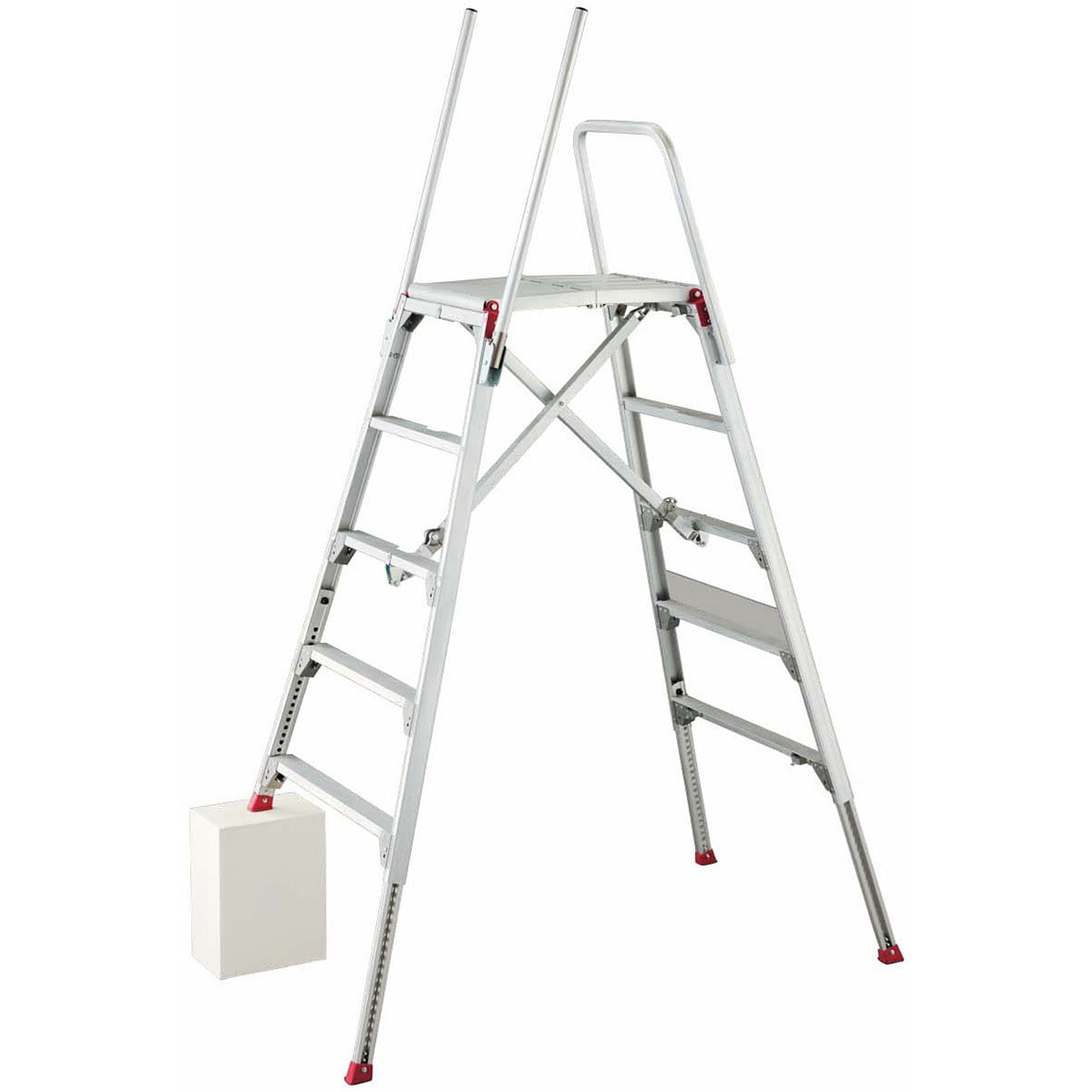 DSK-18S(上わく付き) お立ち台 長谷川工業 伸縮タイプ 5段 天板