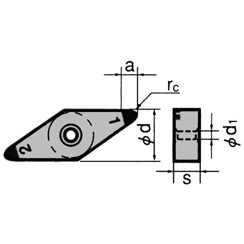 2QP-VNGA160404-H チップ 2QP-VNGA タンガロイ BX380製 チップブレーカなし 形状ひし形35° 逃げ角0度 コーナー半径0.4mm 1ケース(5個)
