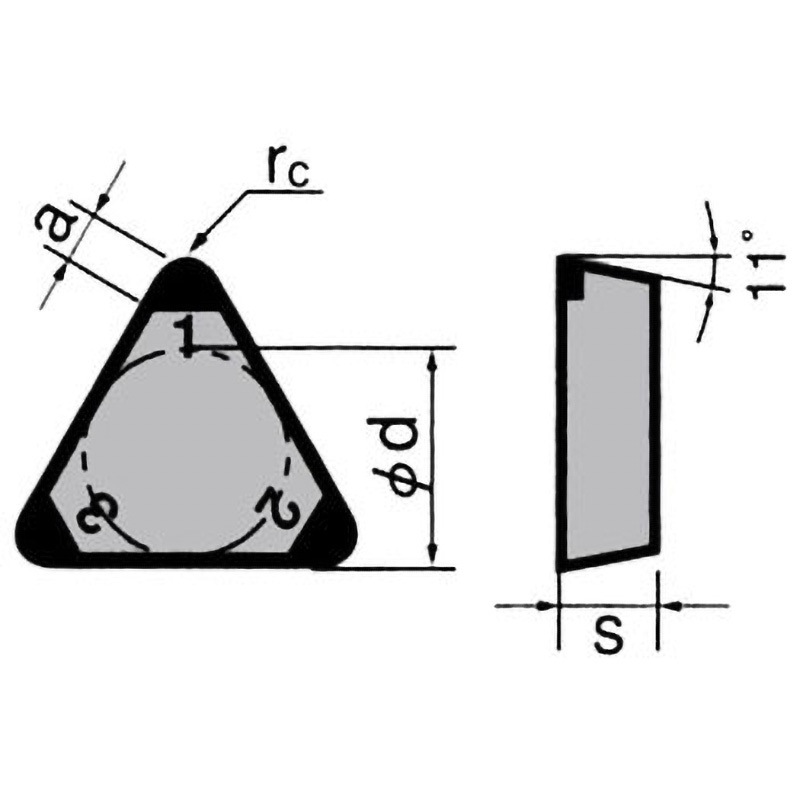 3QP-TPMN110308 BX950 チップ 3QP-TPM/GN タンガロイ 形状:正三角形60° コーナー半径0.8mm 1個