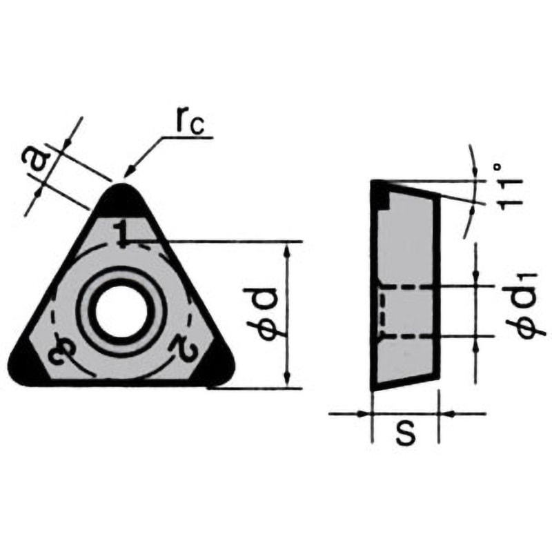 3QP-TPMW160404 チップ 3QP-TPM/GW タンガロイ 形状:正三角形60