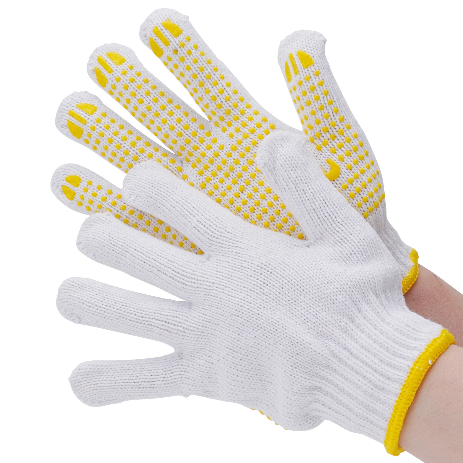 滑り止め軍手 7ゲージ モノタロウ 12双入 丈夫・フィット感機能 白色