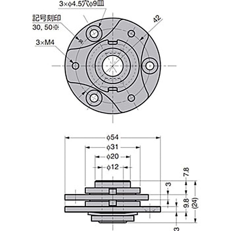 HG-S50-12 スイベルトルクヒンジ HG-S型(穴径Φ12タイプ) 1個 LAMP