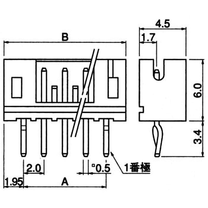 B4B-PH-K-S(LF)(SN) PHコネクター ベース付ポスト 日本圧着端子製造(JST) 極数4 クリンチ有り RoHS対応品 トップ型  定格電圧(V):100 AC・DC 1パック(10個) - 【通販モノタロウ】