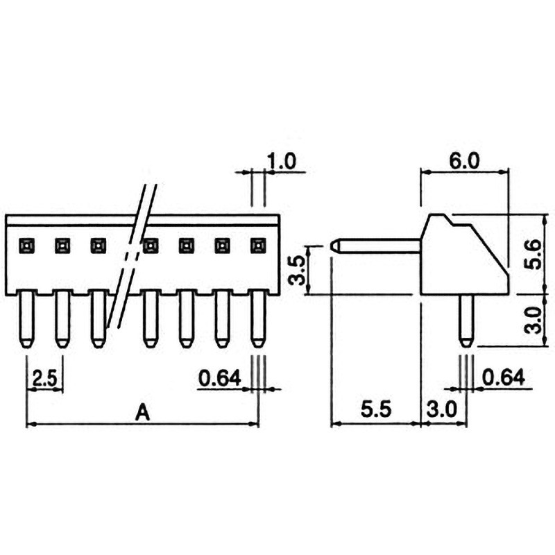 BS2P-SHF-1AA(LF)(SN) NHコネクター ベース付ポスト JST(日本圧着端子製造) 定格電圧(V):250 AC・DC 極数2 サイド型  1パック(1000個)