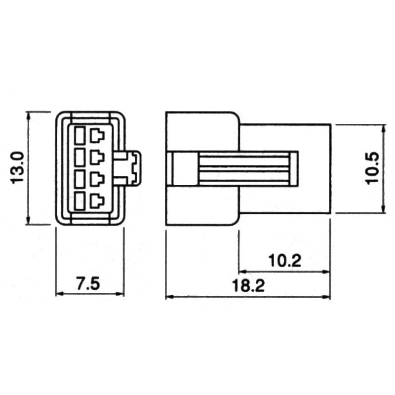 JST プラグハウジング 4極 1列 SMR-04V-B（24個セット） | SMR-04V-