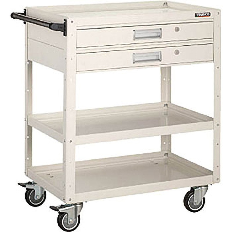 EGW-973V2UJ-W イーグルワゴン EGW TRUSCO ホワイト色 均等荷重120kg ストッパーあり(×2) 引出しあり 3段 積載荷重250kg  EGW-973V2UJ-W