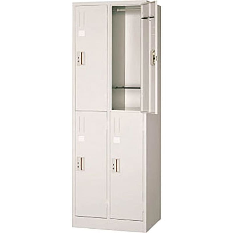 NL22 スタンダードロッカー 2列2段4人用 シリンダー錠 TRUSCO ネオグレー色 高さ1790mm間口608mm奥行515mm  NL22