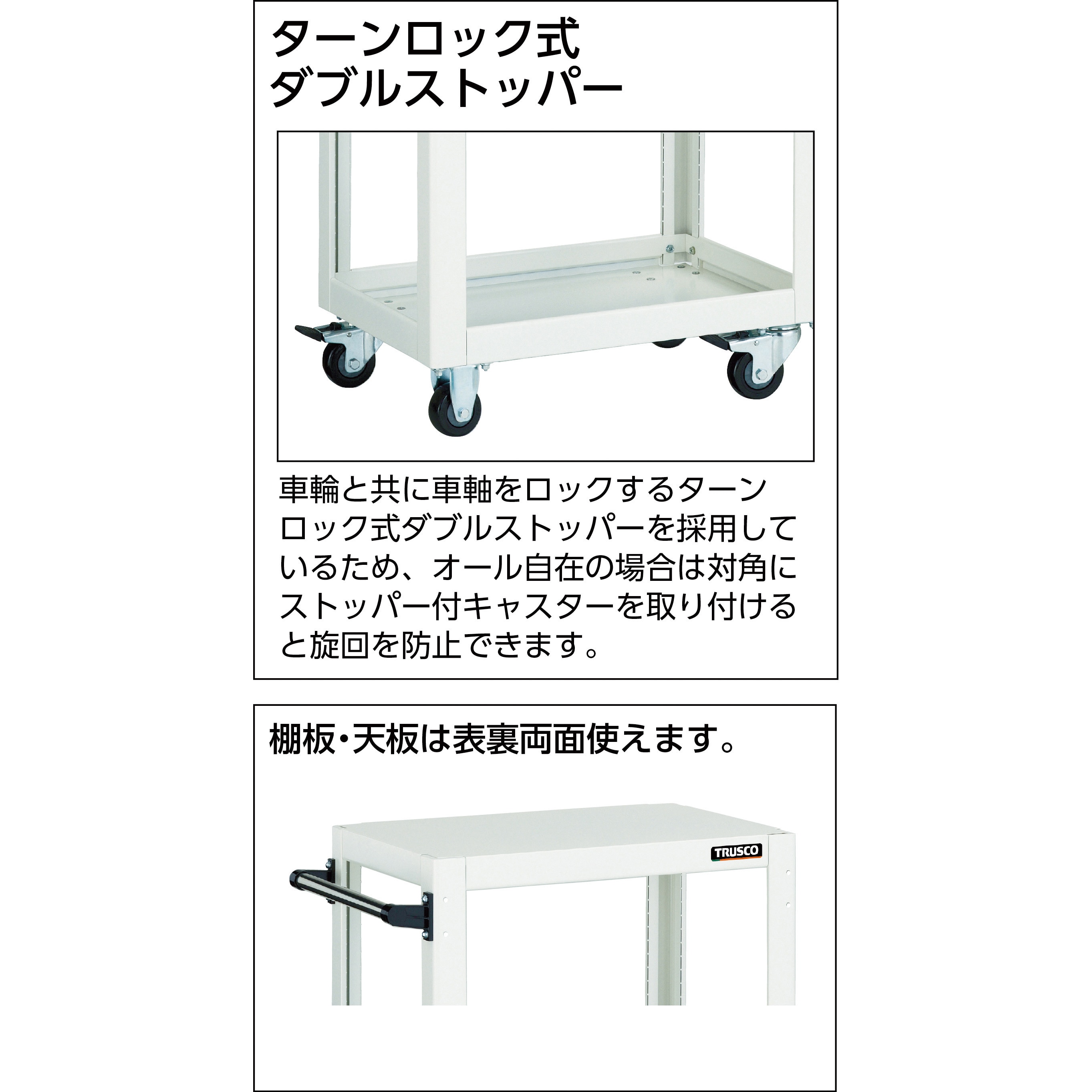 再再販 ＴＲＵＳＣＯ ツールワゴン ドルフィン ７５０Ｘ５００ ４輪自在 ホワイト DLWS-672J-W DLWS672JW トラスコ中山 株 