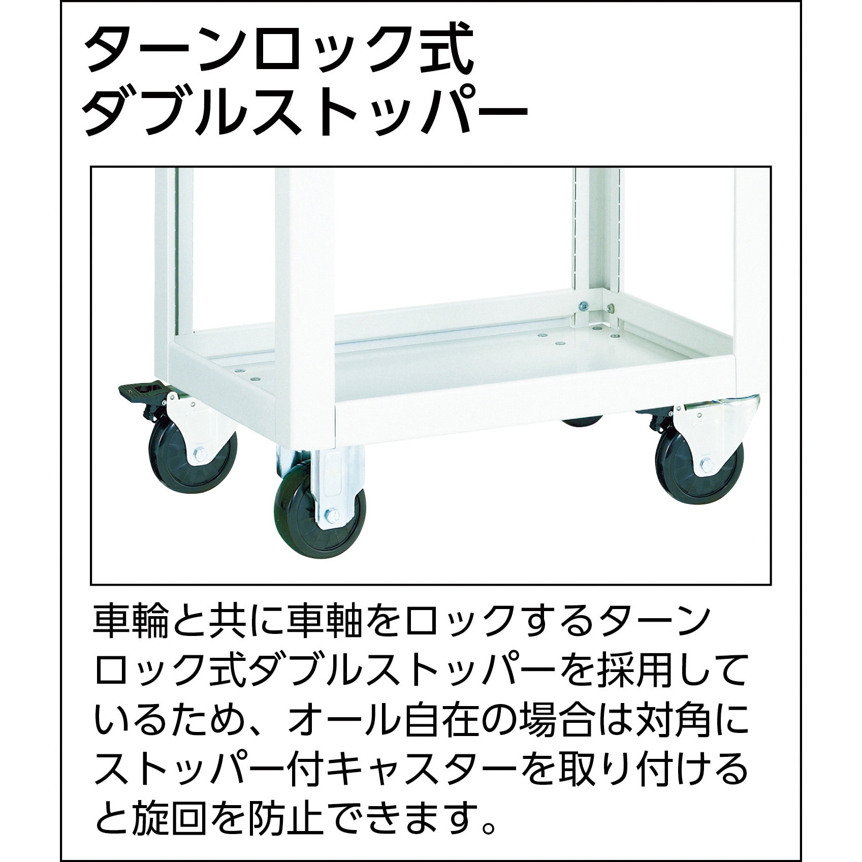 DLWS-963TV-W ツールワゴン ドルフィン TRUSCO 自在×4キャスター 双輪 引出しあり 2段 ホワイト色 奥行400mm高さ925mm  DLWS-963TV-W
