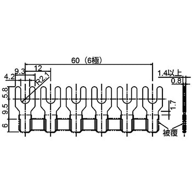 BNJ56FBPN10 渡り金具フォーク形 IDEC(和泉電気) 端子間ピッチ