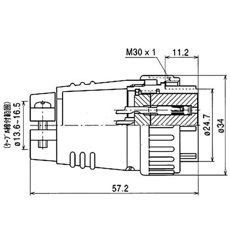 NJC-2824-PF NJCシリーズJIS規格中型メタルコネクタ ストレートプラグ