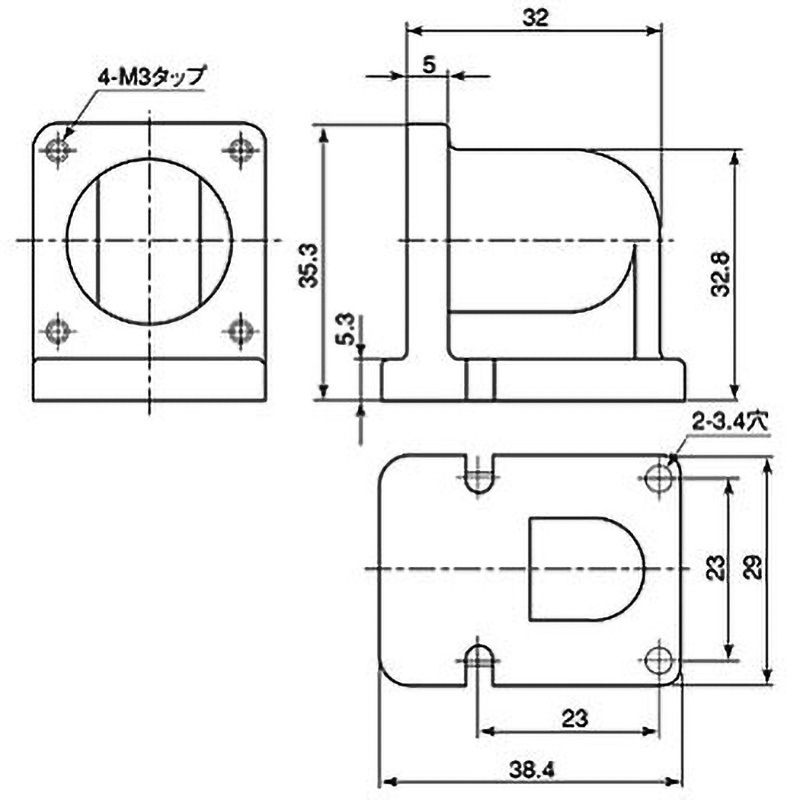 NJC-20L NJCシリーズJIS規格中型メタルコネクタ L型台座 七星科学研究
