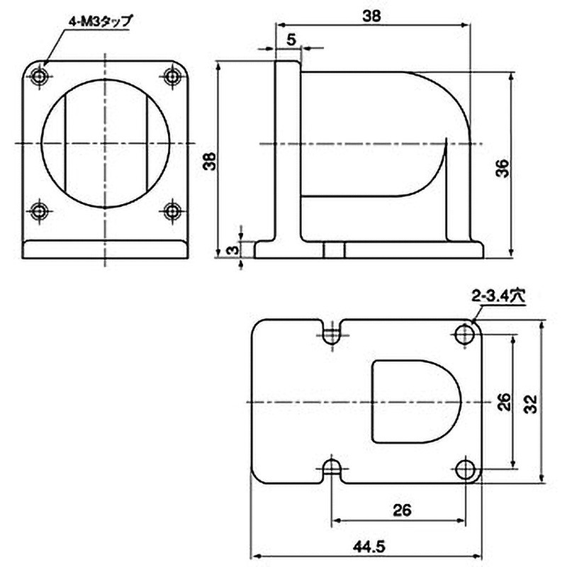 NJC-24L NJCシリーズJIS規格中型メタルコネクタ L型台座 七星科学研究