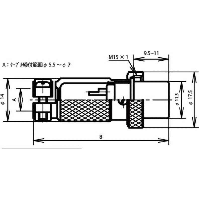 NCS-142-P NCSシリーズ汎用大型メタルコネクタ ストレートプラグ 七星  