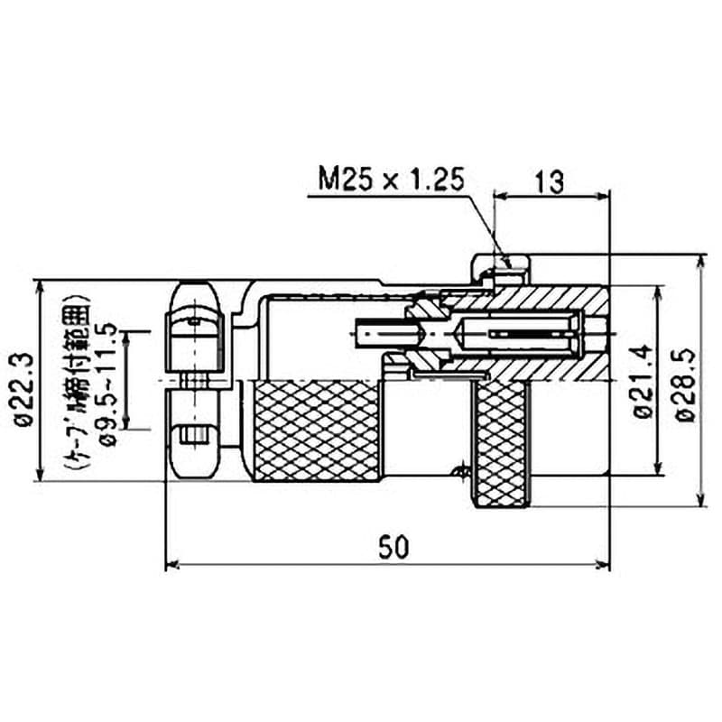 NCS-257-P NCSシリーズ汎用大型メタルコネクタ ストレートプラグ NCS-257-P NCSシリーズ汎用大型メタルコネクタ ストレートプラグ