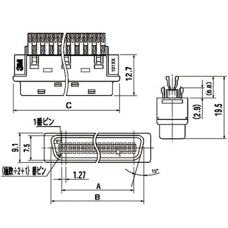 10114-3000PE ミニチュアデルタリボン(MDR)システム はんだ付けプラグ