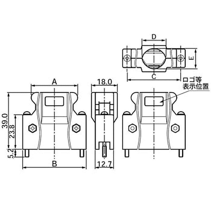 10336-52A0-008 ミニチュアデルタリボン(MDR)システム ノンシールドシェルキット(ストレート型) 1個 スリーエム(3M)  【通販モノタロウ】