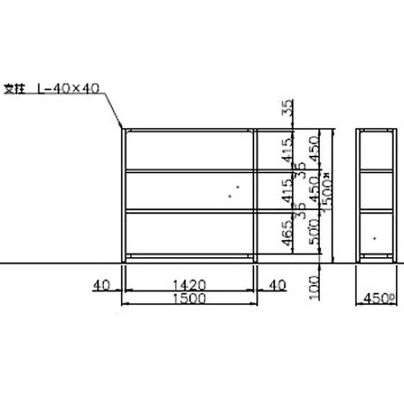 TK5545-4 軽量ラック 120kg モノタロウ ホワイトグレー色 単体タイプ