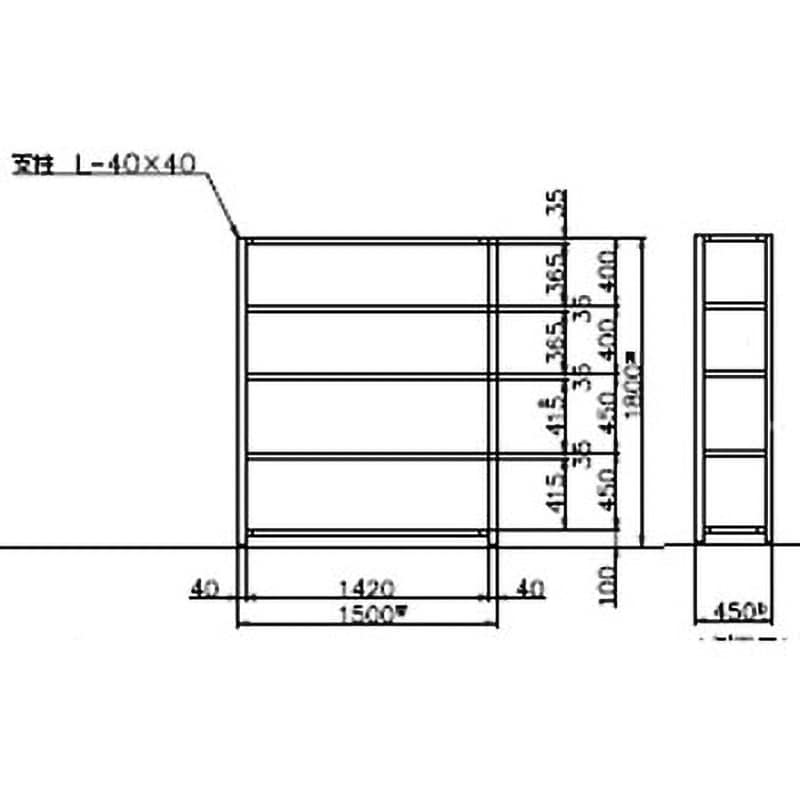 TK6545-5 軽量ラック 120kg モノタロウ 単体タイプ ホワイトグレー色 荷重600kg 5段  高さ1800mm間口1500mm奥行450mm TK6545-5 - 【通販モノタロウ】