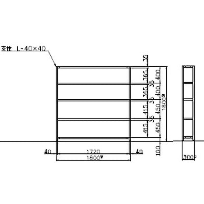 ラック TK6630-5 軽量ラック 120kg モノタロウ ホワイトグレー色 単体タイプ