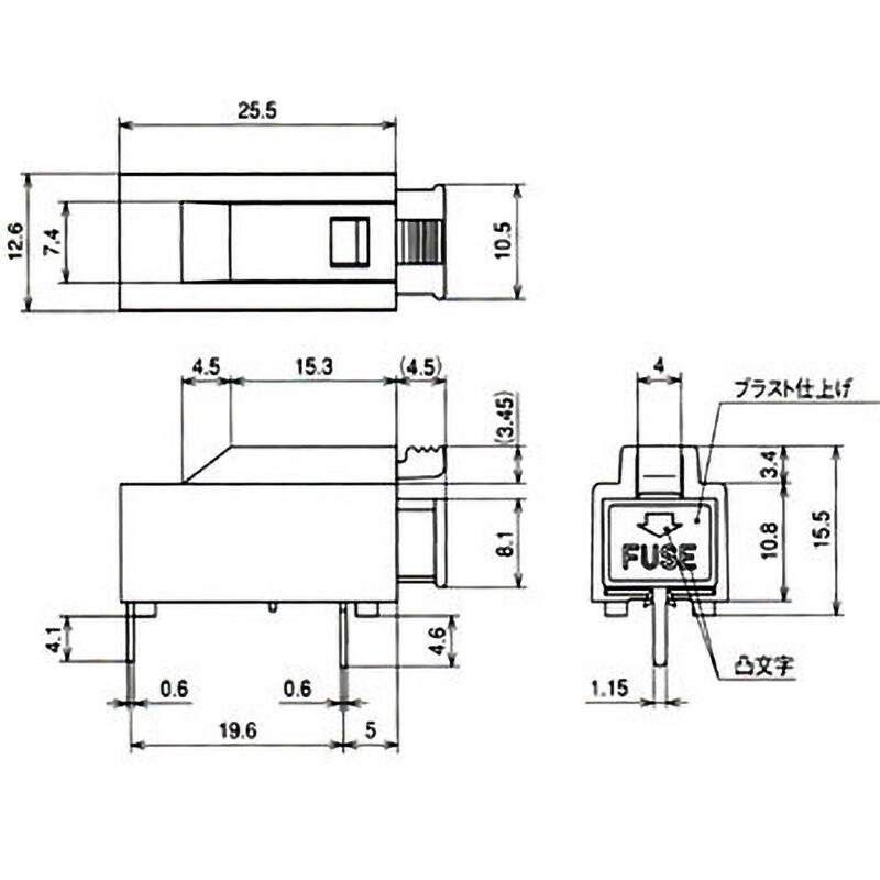 F-115 ヒューズホルダー 筒型ワンタッチ式 サトーパーツ 250V 6A 適合FG-10 適合ヒューズ管サイズΦ5.2×20mm 1個 F-115  - 【通販モノタロウ】