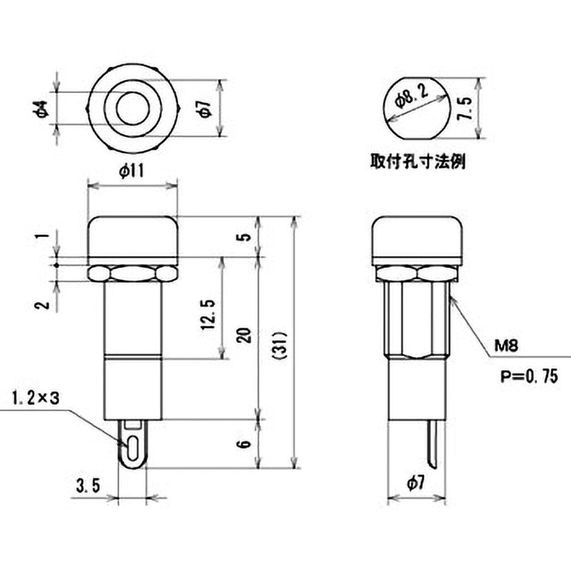 TJ-4-R チップジャック TJ-4 1個 サトーパーツ 【通販モノタロウ】