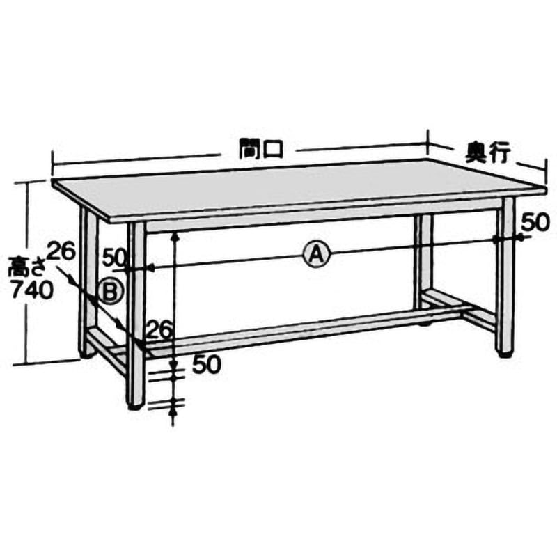 軽量作業台(SELタイプ/耐荷重250kg/ポリエステル天板/H740/固定式) 組み立て式 角パイプ ダークグレー グリーン購入法:適合  間口1800mm奥行900mm