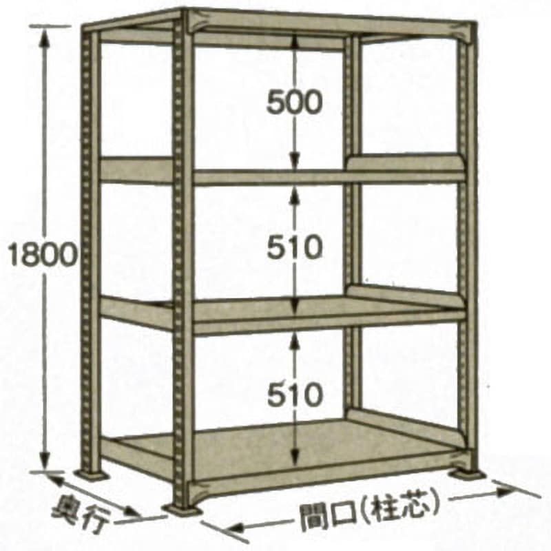MEWF-1544 中軽量棚MEWF型200kg(アイボリー) サカエ 単体タイプ