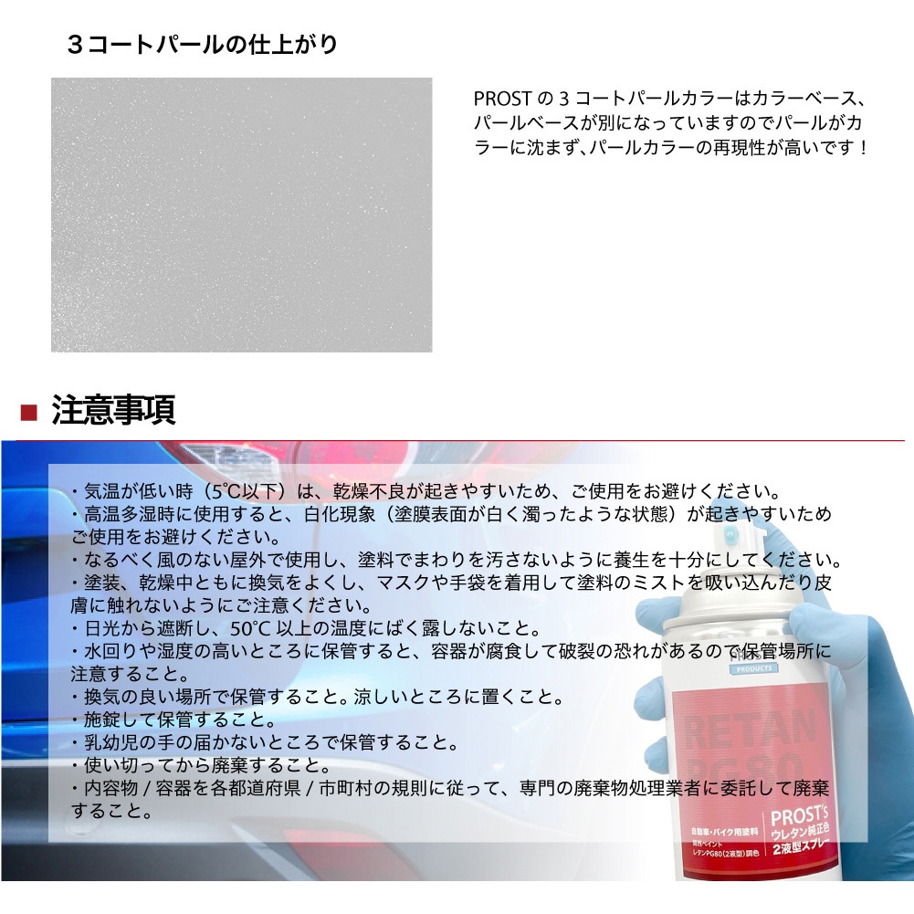 2023c0015c04205 PROST's ウレタン純正色 2液型スプレー 1箱