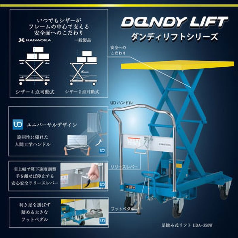 ダンディリフト 荷重150kg 最低位210mm最高位735mm