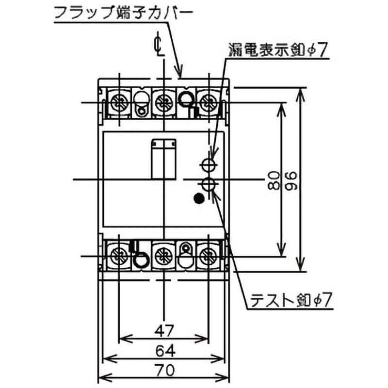 漏電ブレーカ BJW型 極数・素子数3P3E 40A BJW-60型 フレーム(AF)60 BJW34031