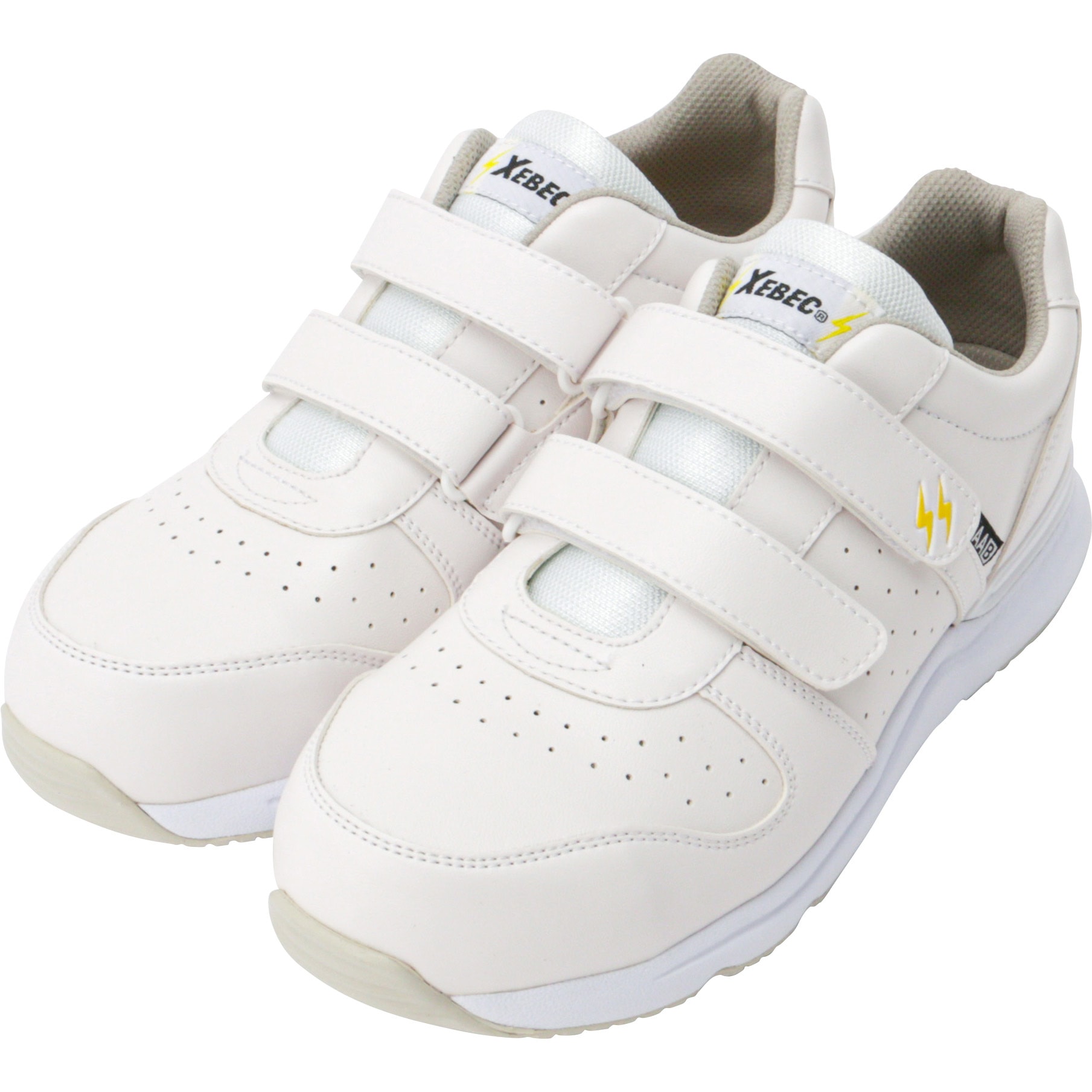 85111 セフティシューズ ジーベック スニーカー マジックタイプ 樹脂製先芯 ホワイト色 サイズ25cm足幅4E