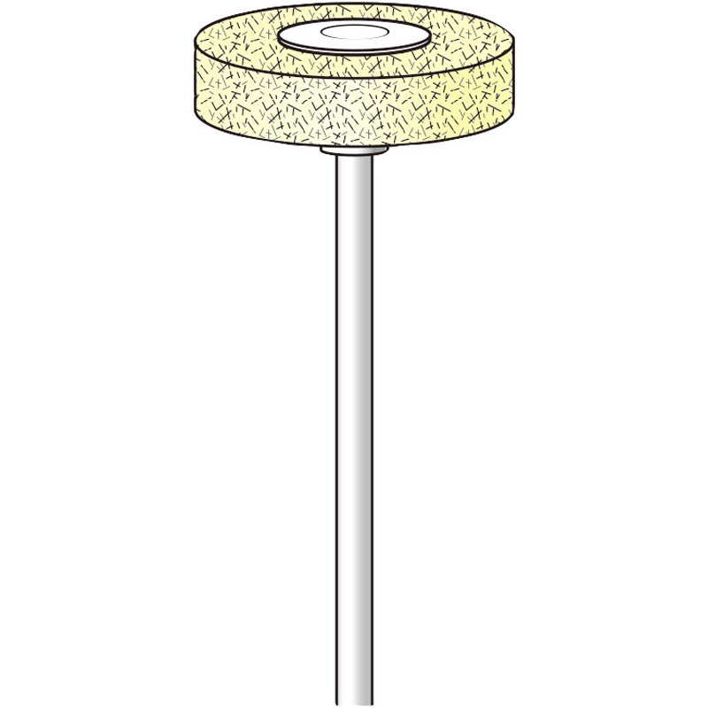 7A11002 軸付フェルトバフ (ハード) 平型 永興電機工業 軸径2.34mm 1パック 7A11002