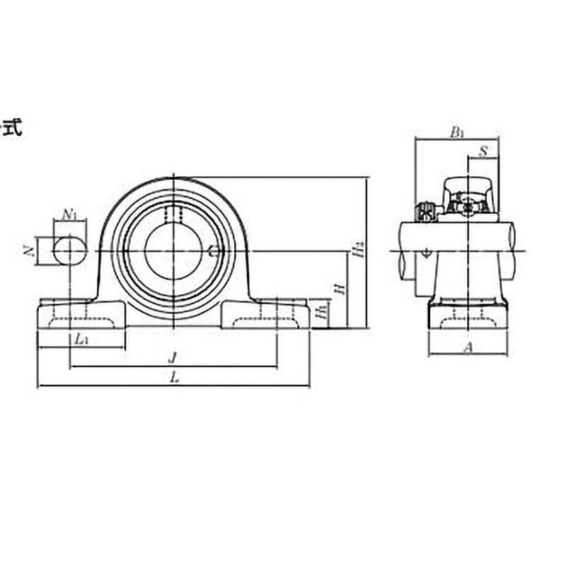 UELP206D1 鋳鉄製ピローユニットUELP形(偏芯カラー式) 1個 NTN