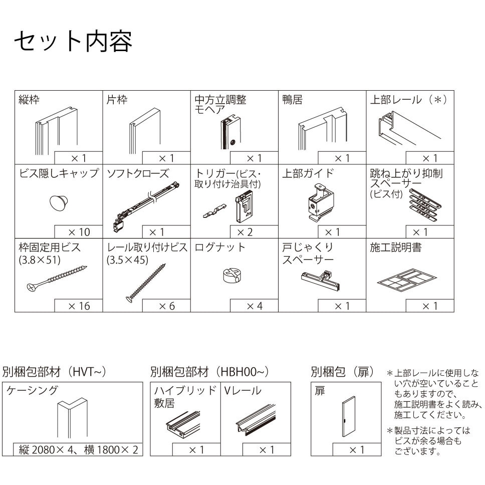 片引き戸セット・FSドアタイプ 1セット ハイテクウッドプラス