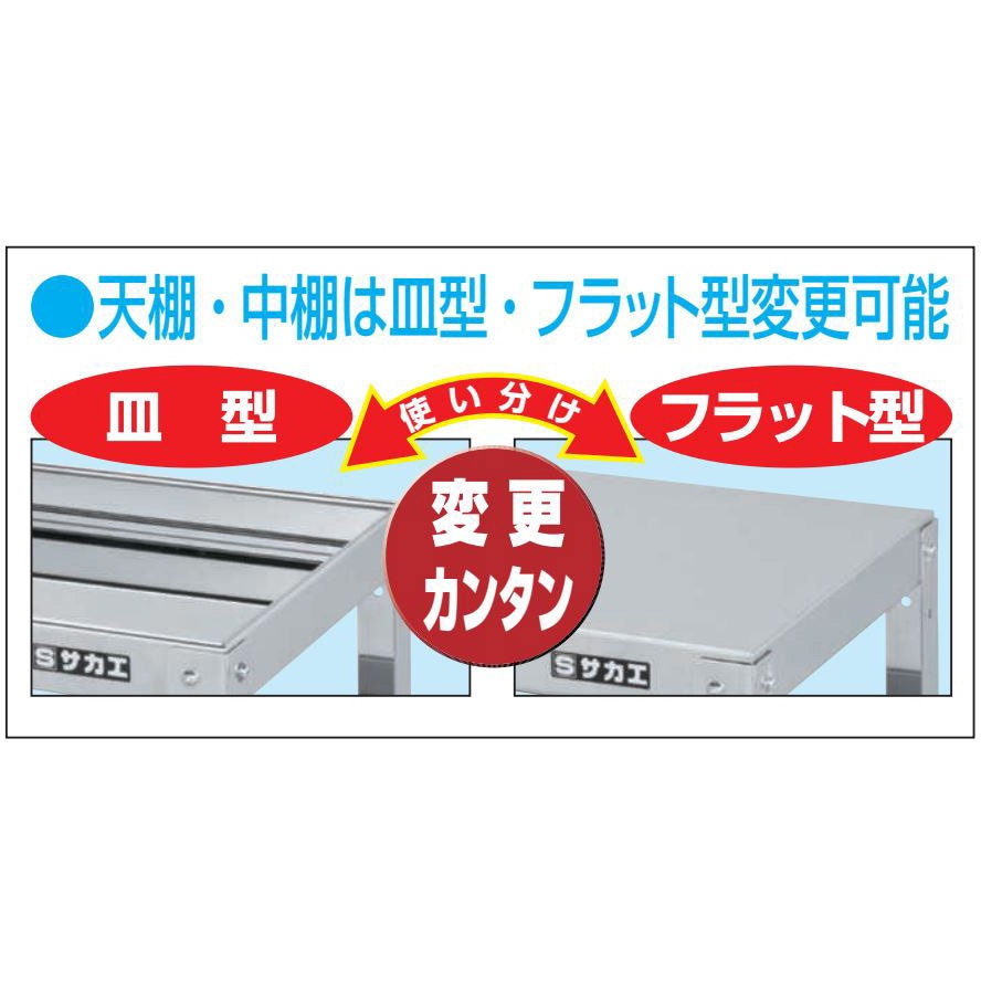(送料別途)(直送品)サカエ ステンレススーパーワゴン KMR-150LSU4J サカエ ステンレススーパーワゴン(SUS430⁄プレート式導電性ゴム車