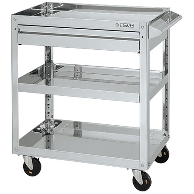 SAP3-6083ADC ステンレススーパーワゴン(SUS304/導電性ゴム車/引出付