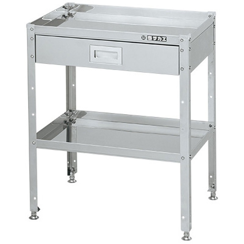 SN4-6072A ステンレススペシャルワゴン(SUS430/引出付/固定式) サカエ 間口600mm奥行400mm高さ730mm  SN4-6072A 43,537円