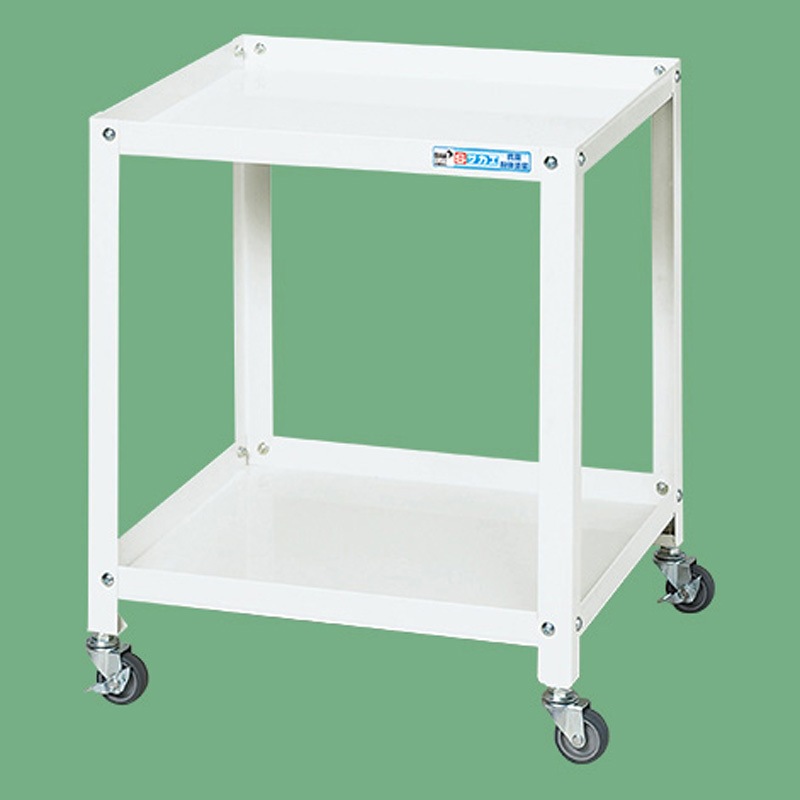 SPU-02EW スペシャルワゴン(SPUタイプ/エラストマー車) サカエ 2段 パールホワイト 自在4輪キャスター 奥行420mm高さ600mm