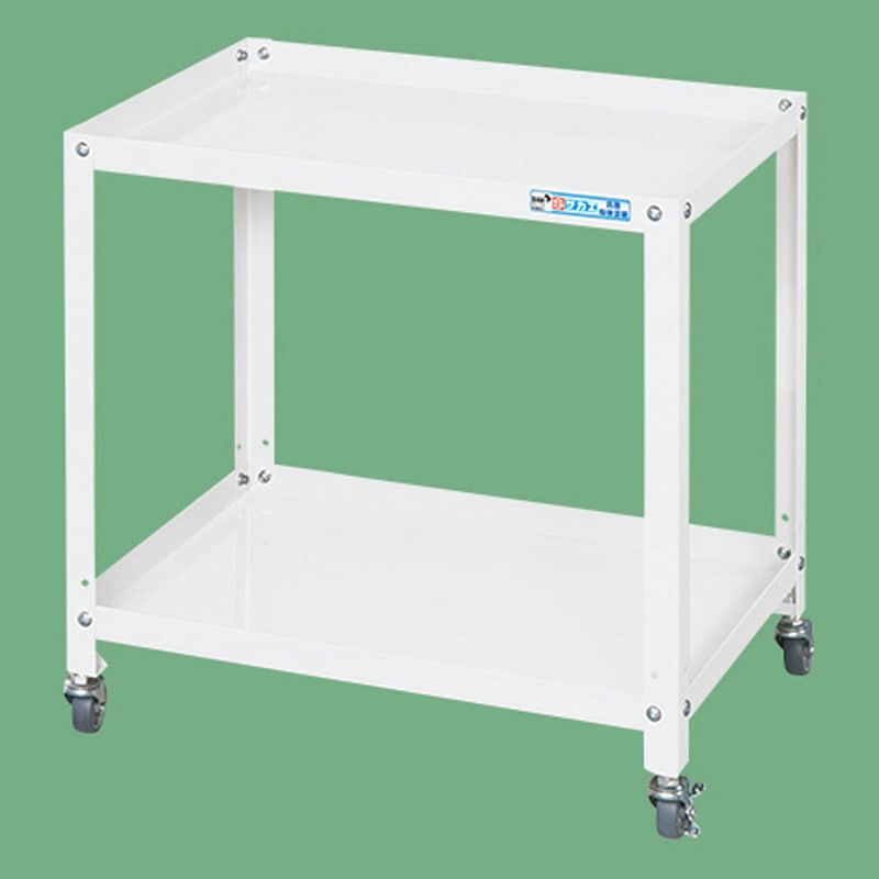 SPY-02EW スペシャルワゴン(SPYタイプ/エラストマー車) サカエ 2段 パールホワイト 自在4輪キャスター 奥行400mm高さ600mm