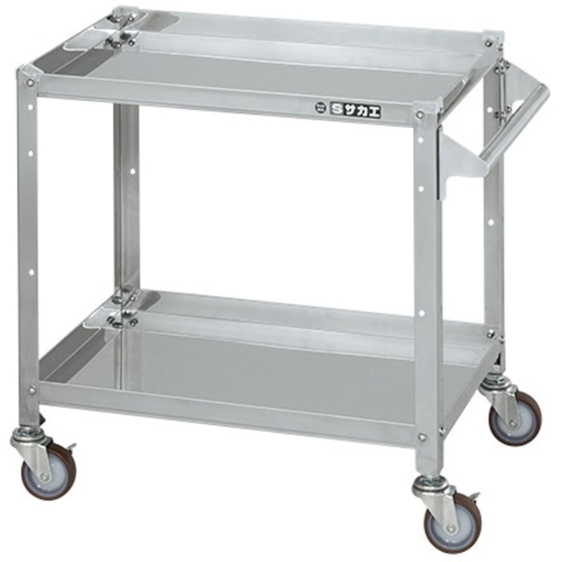 SR4-6462TNU ステンレススペシャルワゴン(SUS430/ナイロンウレタン車) サカエ 2段 間口600mm奥行450mm高さ600mm  SR4-6462TNU