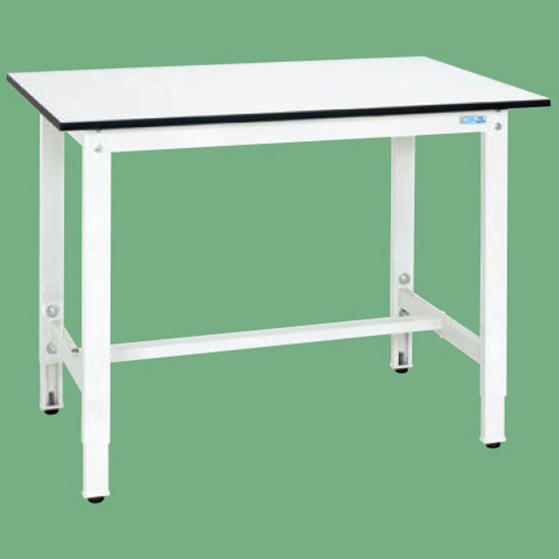 TKK8-129LW 軽量高さ調整作業台 抗菌パールホワイト(TKK8/200kg/ポリエステル天板/H800～1000) サカエ 対応 間口1200mm奥行900mm