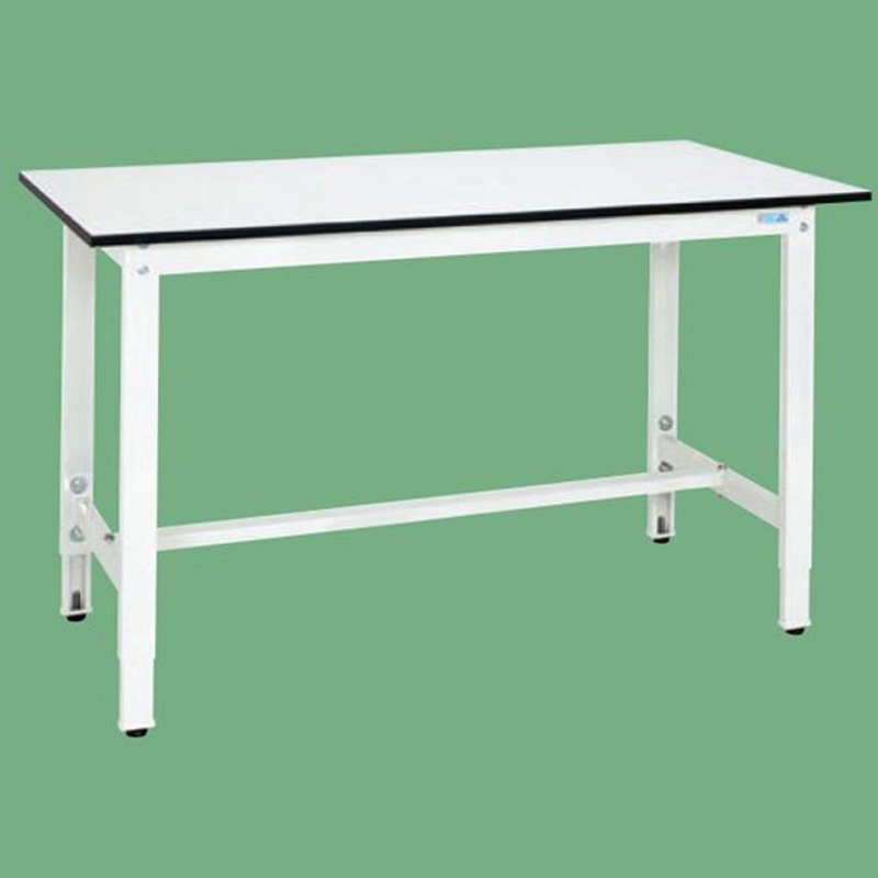 TKK8-159LW 軽量高さ調整作業台 抗菌パールホワイト(TKK8/200kg/ポリエステル天板/H800～1000) サカエ 対応 間口1500mm奥行900mm