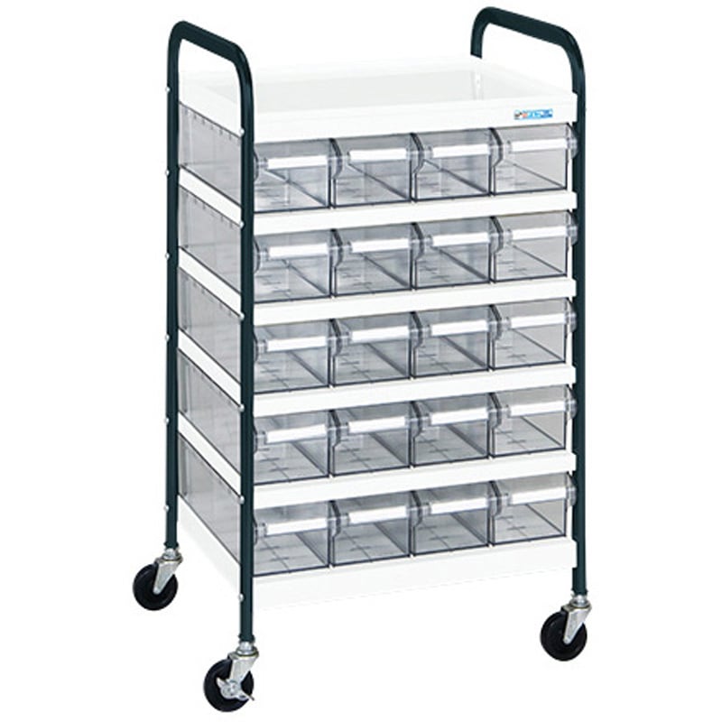 CSB-20TWD CSワゴン透明ボックス付(CSBタイプ/耐荷重130kg) サカエ 間口560mm高さ1000mm