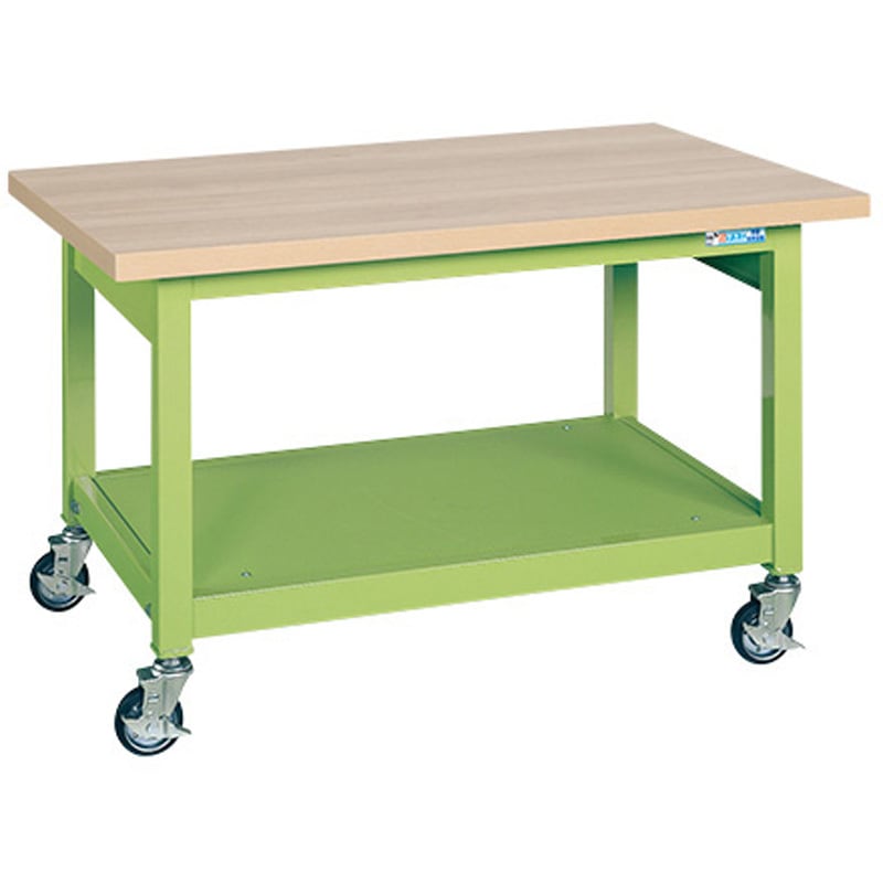 KWBM-158 重量作業台 KWBタイプ 移動式 サカエ メラミン天板製天板 木目 対応 間口1500mm奥行800mm高さ740mm