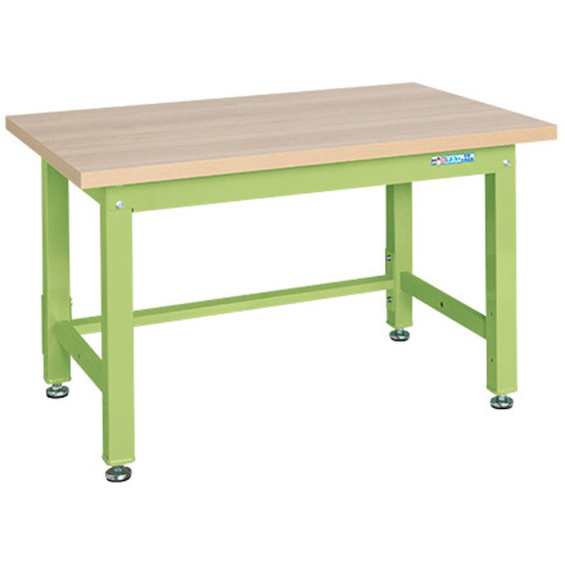 KWM-128 重量作業台KWタイプ サカエ 荷重2000kg メラミン天板製天板 木目 対応 サカエグリーン 間口1200mm奥行800mm高さ740mm  KWM-128